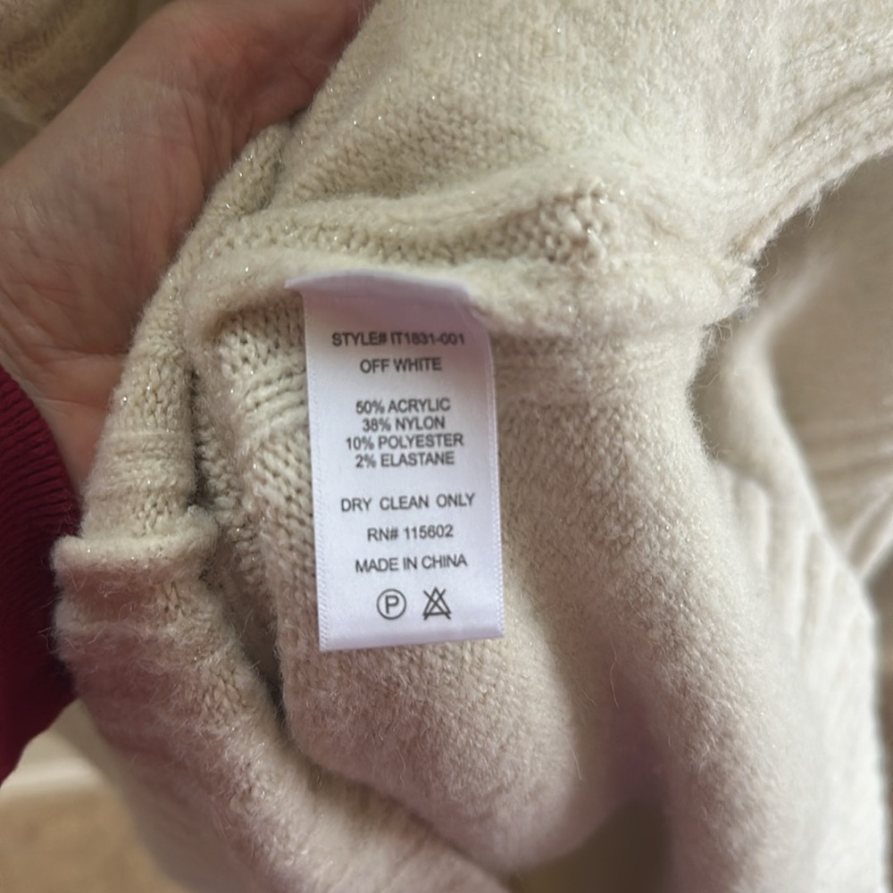 All in favor women’s beige turtleneck ribbed sweater.  Versatile, stylish. - Picture 7 of 8